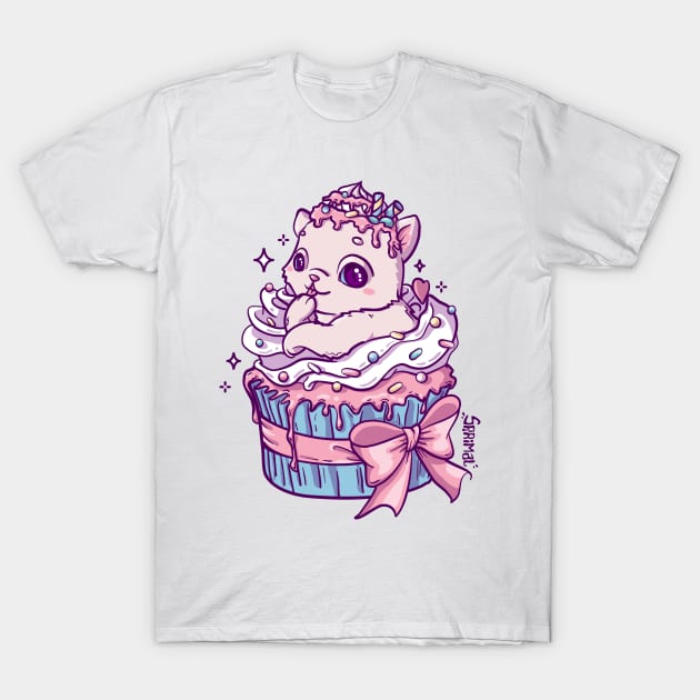 Sweet cat in a cupcake T-Shirt by SPIRIMAL